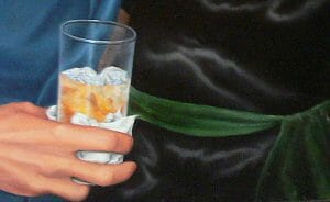 hand holding a drink, detail