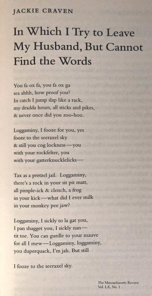 Poem by Jackie Craven