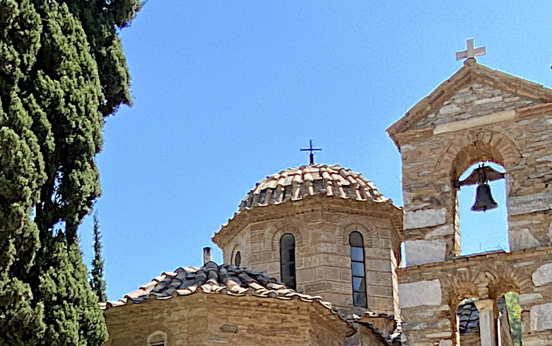 Towers of Kaisariani Monastery in Athens, Greece